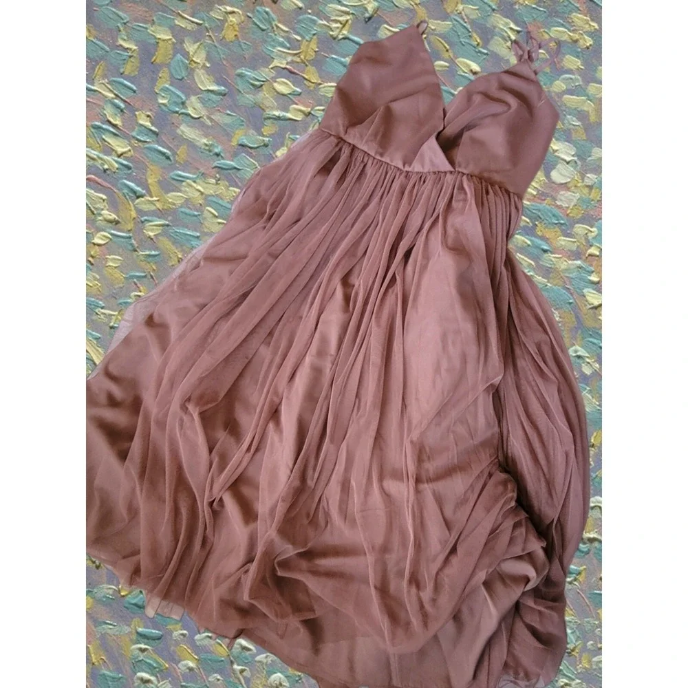 ASOS Sz 8 Mocha Tulle Ballerina‎ Dress Fairy Romantic Goddess Vintage Style - Picture 5 of 11